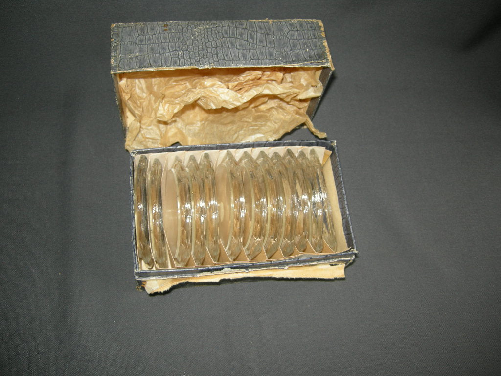 glas - kristal onderzetters 023. doos met 12 onderzetters