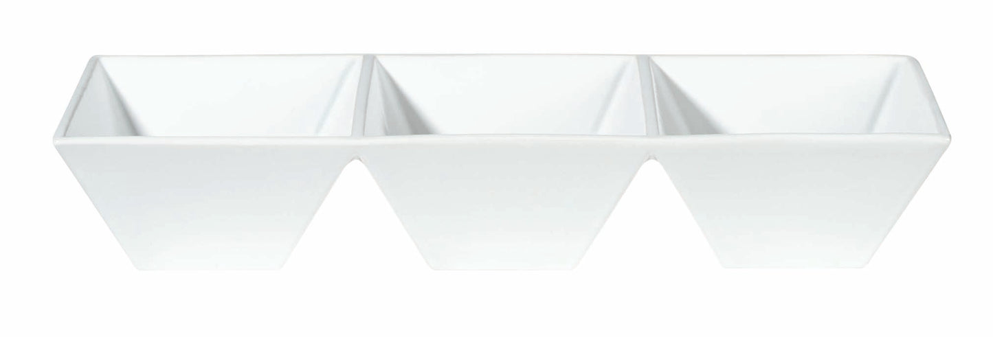 ASA QUADRATO  3 vaks-schaal  23,5 x 8 cm  hoogte 4,5 cm