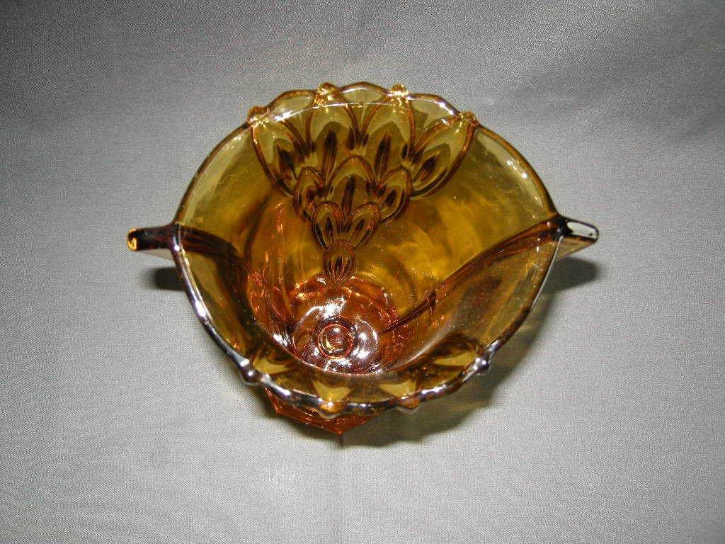 gebruikt glas - kristal geel 032. vaas