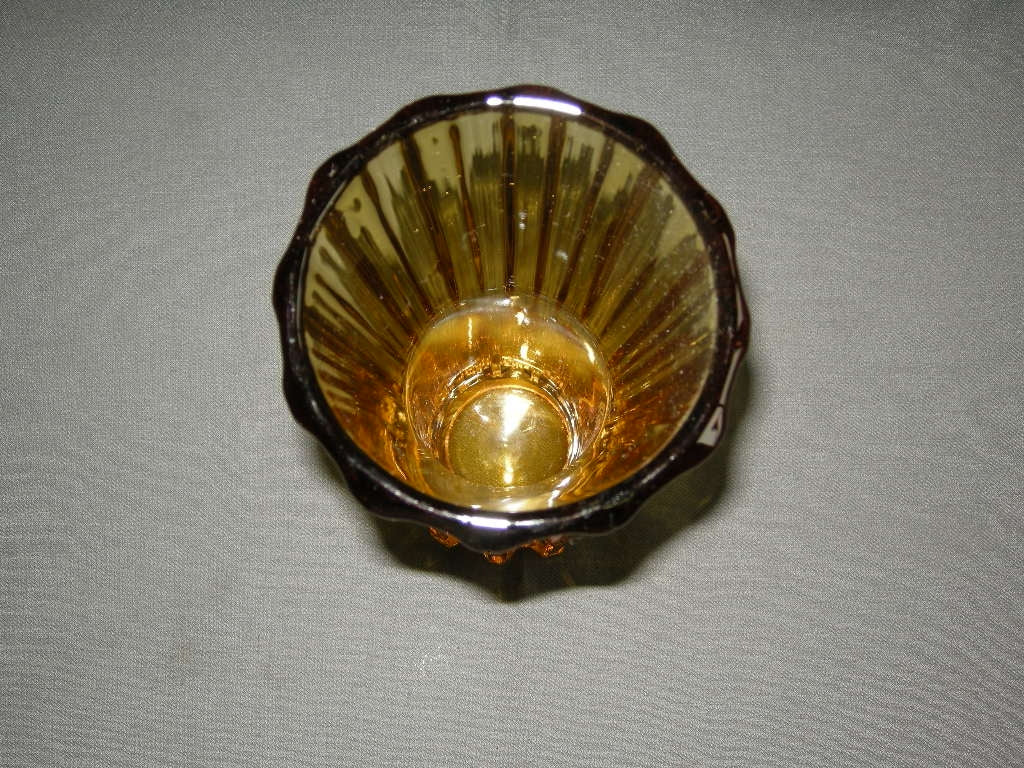 gebruikt glas - kristal geel 033. vaas