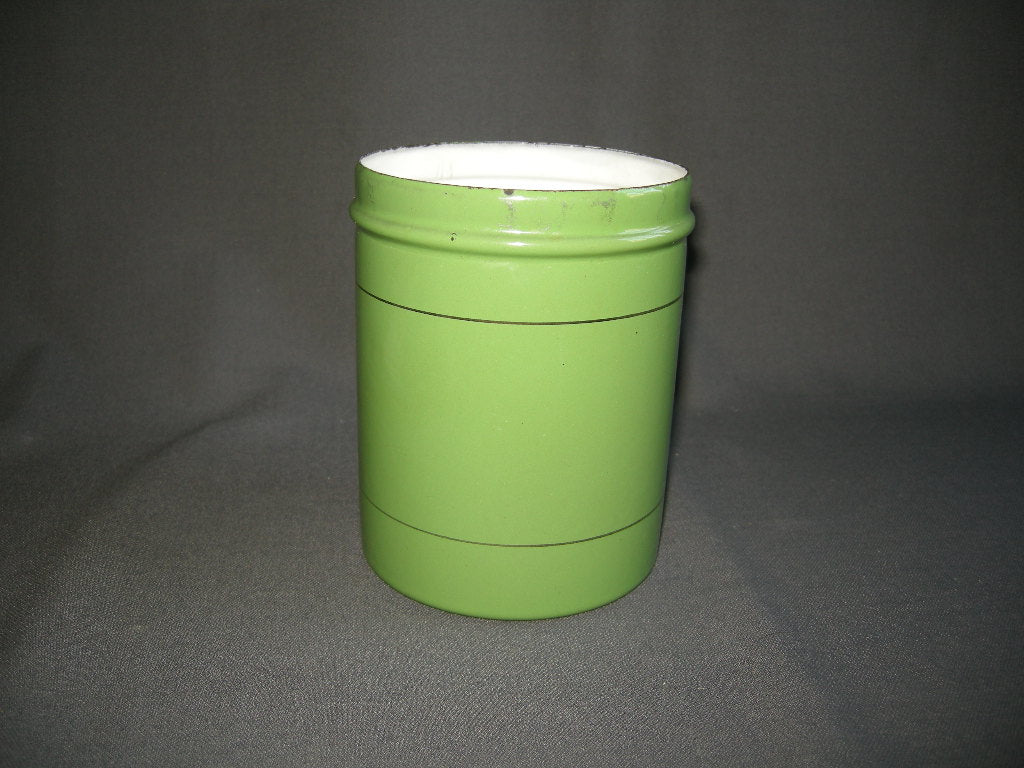 emaille resedagroen 033. voorraadbussen koffie - thee - suiker