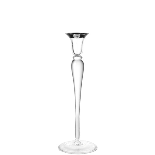 LEONARDO Tender kandelaar met zilverkleurig accent hoogte 27,5 cm