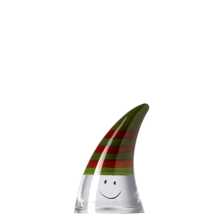 LEONARDO Stardust rood/groene kerstmuts hoogte 8 cm