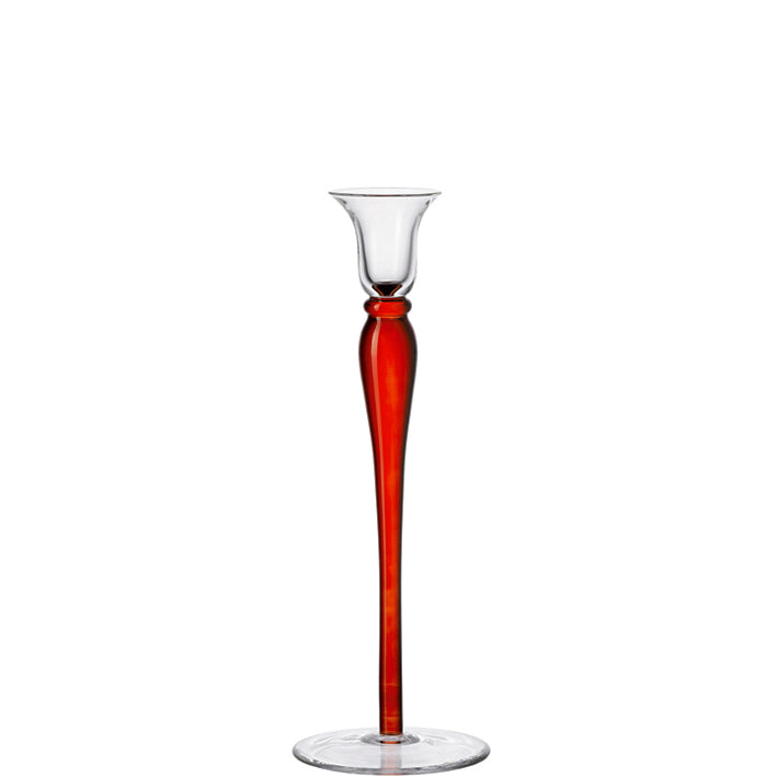 LEONARDO Tender kandelaar met rood accent hoogte 27,5 cm