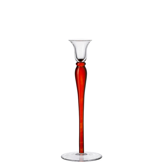 LEONARDO Tender kandelaar met rood accent hoogte 27,5 cm