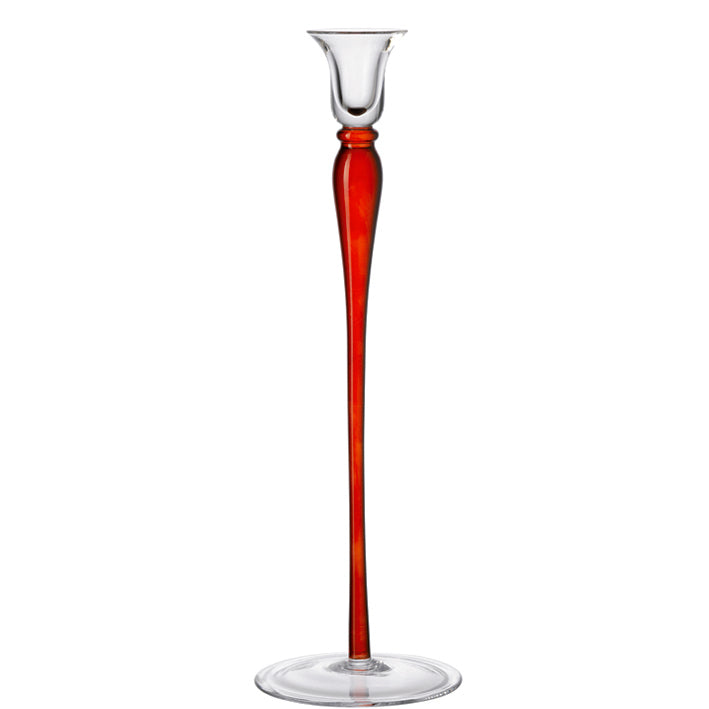 LEONARDO Tender kandelaar met rood accent hoogte 35 cm