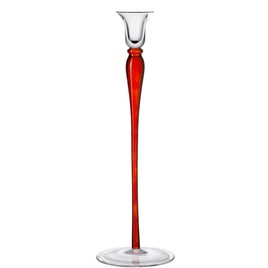 LEONARDO Tender kandelaar met rood accent hoogte 35 cm