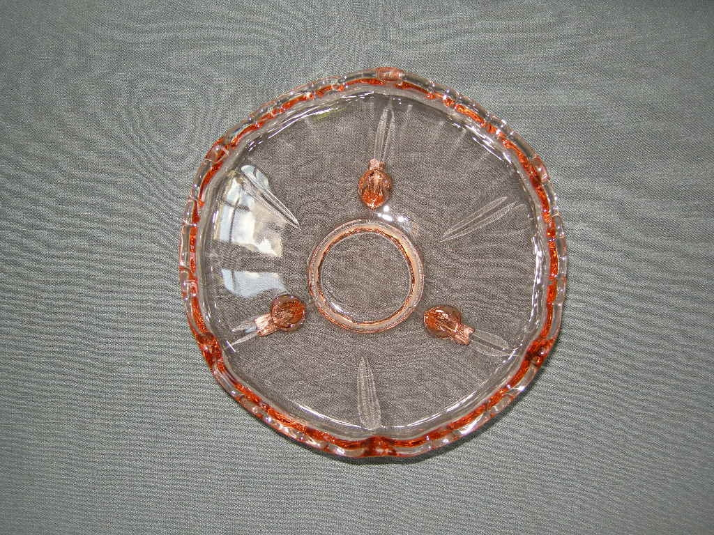 glas - kristal rose 093. schaaltje op pootjes