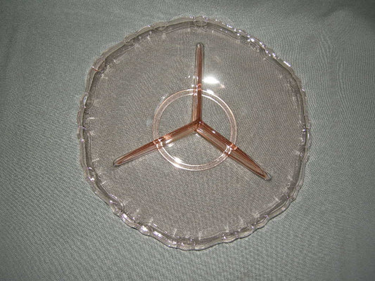 glas - kristal rose 095. 3-vakschaal