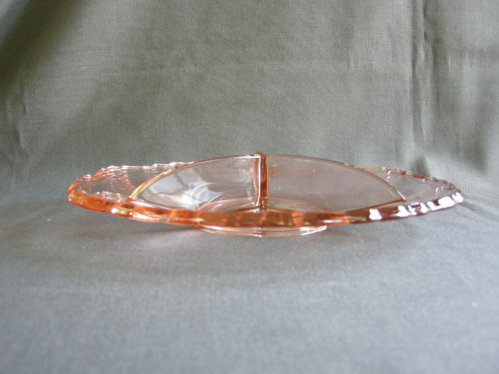 glas - kristal rose 095. 3-vakschaal
