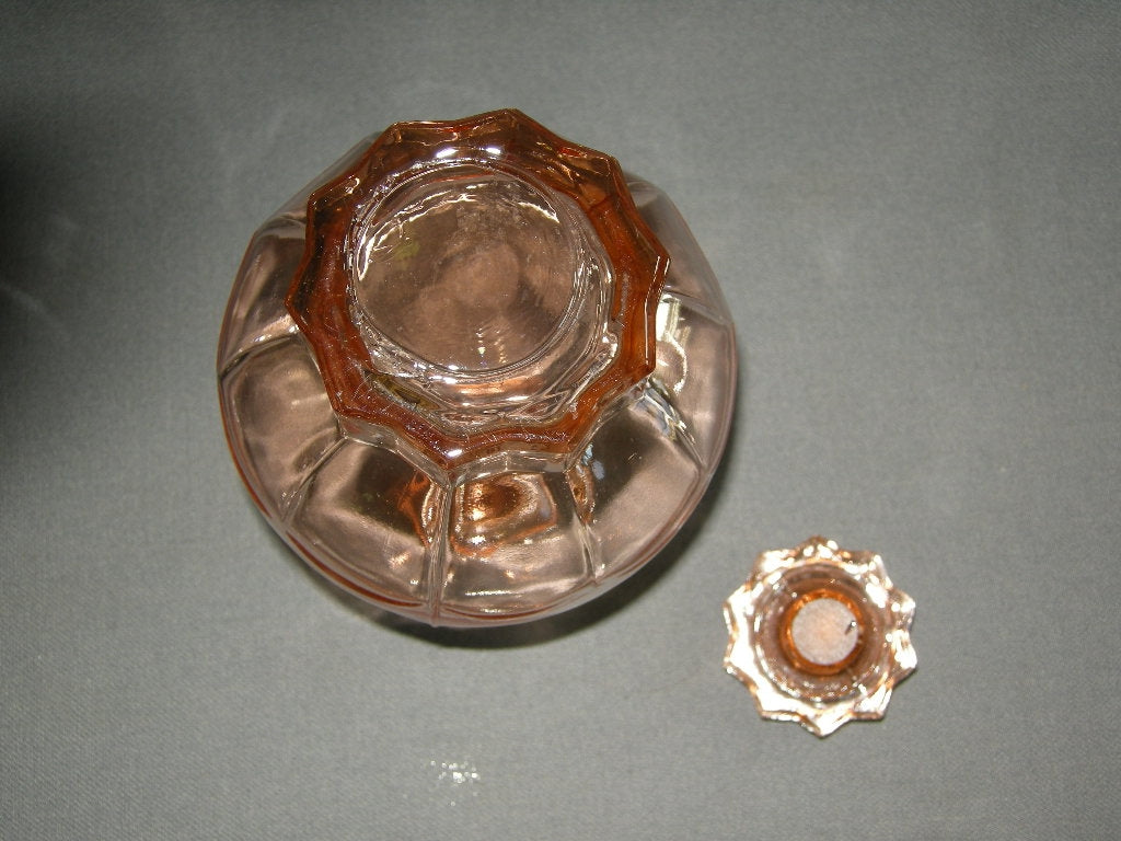 glas - kristal rose 105. karafje + 3 kleine glaasjes