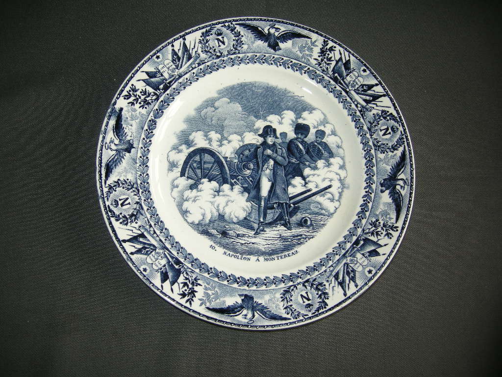 Societe Ceramique Napoleon blauw bord nr. 10 Napoleon A Montereau