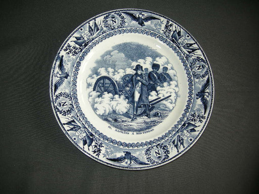 Societe Ceramique Napoleon blauw bord nr. 10 Napoleon A Montereau