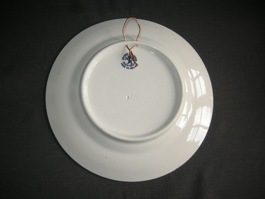 Societe Ceramique Napoleon blauw bord nr. 12 Vive l'Empereur