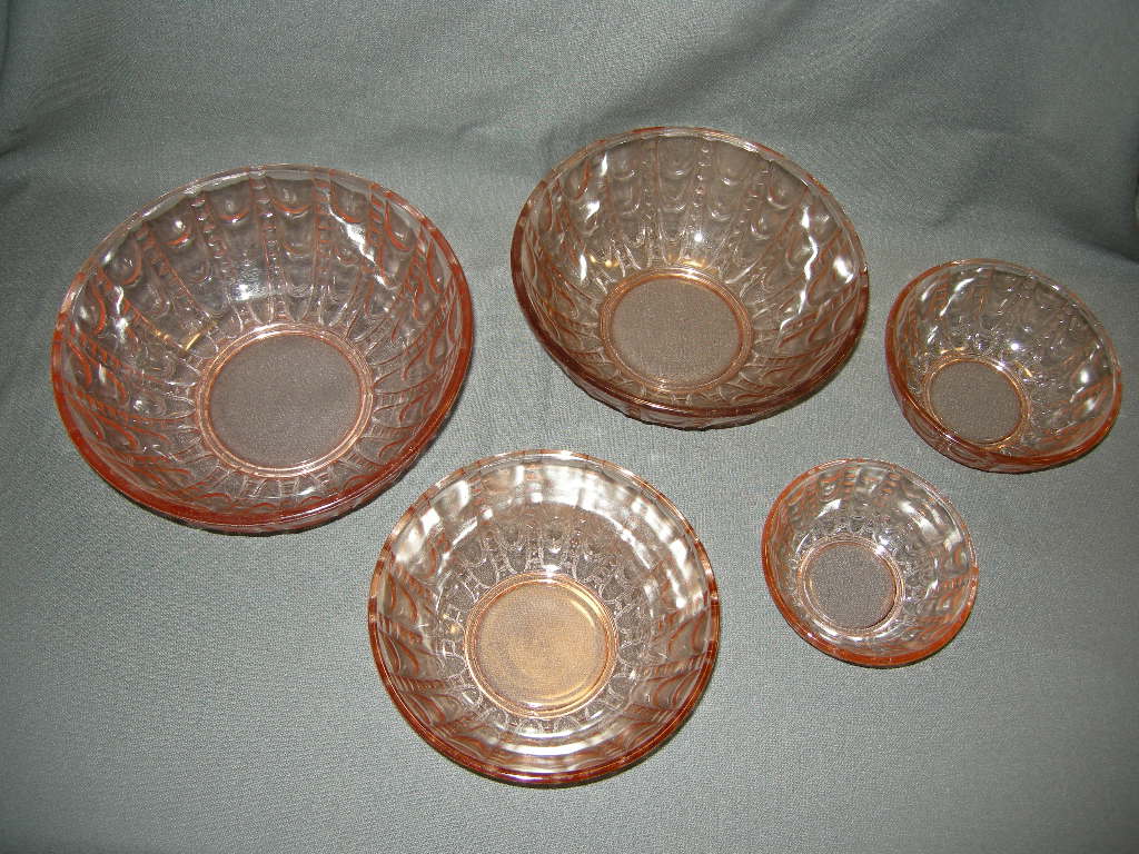 glas - kristal rose 015. nestschalenset 5-delig
