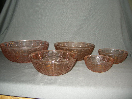 glas - kristal rose 015. nestschalenset 5-delig