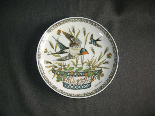 Hütschenreuther van de maand bordje O16 cm. serie 2 August