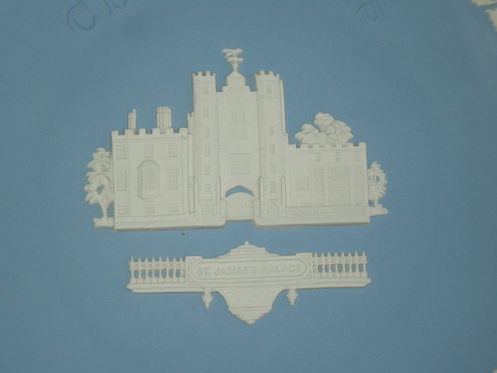 Wedgwood Jasperware blauw 030. bord Christmas 1980
