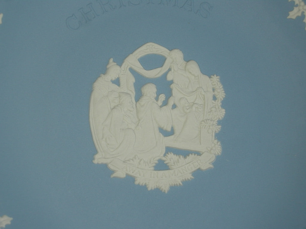 Wedgwood Jasperware blauw 032. bord Christmas 1994