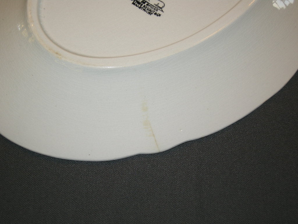 Petrus Regout wit 046. vleesschaal 34 cm.