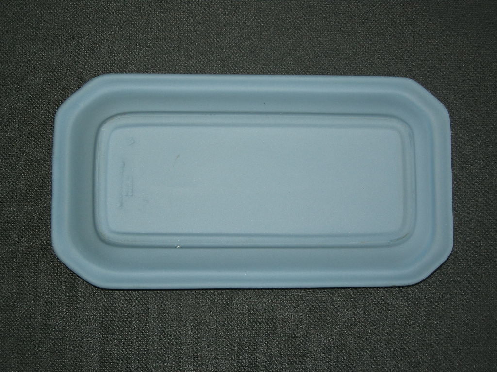 Wedgwood Jasperware blauw 047. rechthoekig schaaltje Royal Wedding july 1981