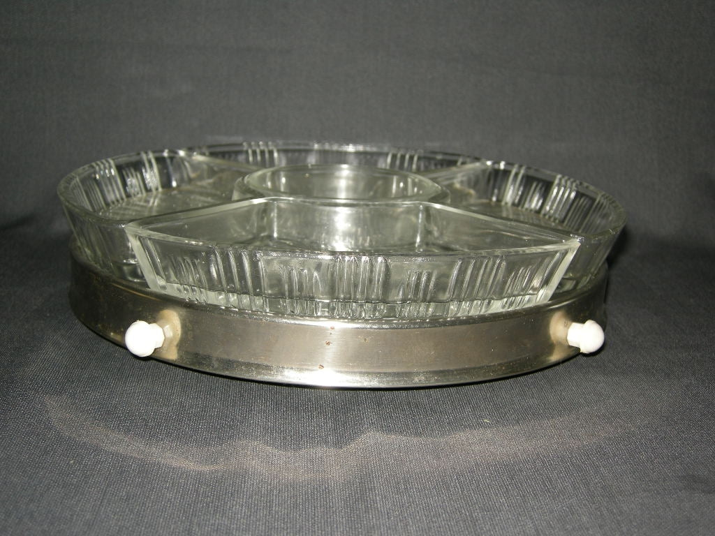 Gebruikt glas - kristal presenteerschalen 672. schaaltjes op draaiplateau