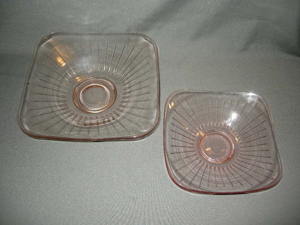 glas - kristal rose 068. schalenset vierkant