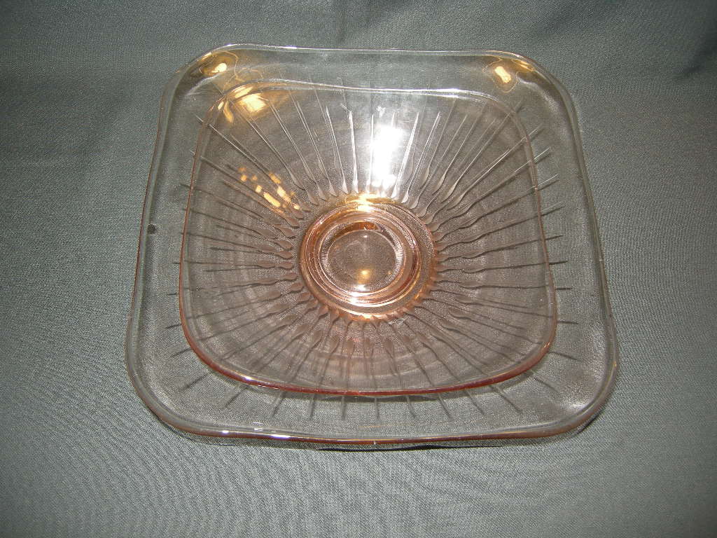 glas - kristal rose 068. schalenset vierkant