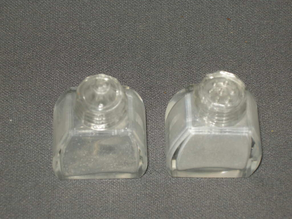 Gebruikt glas - kristal peper zout mosterd olie azijn  002. peper- en zoutvaatjes