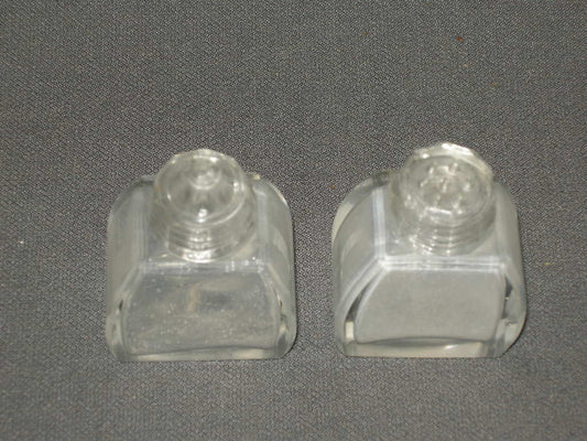 Gebruikt glas - kristal peper zout mosterd olie azijn  002. peper- en zoutvaatjes