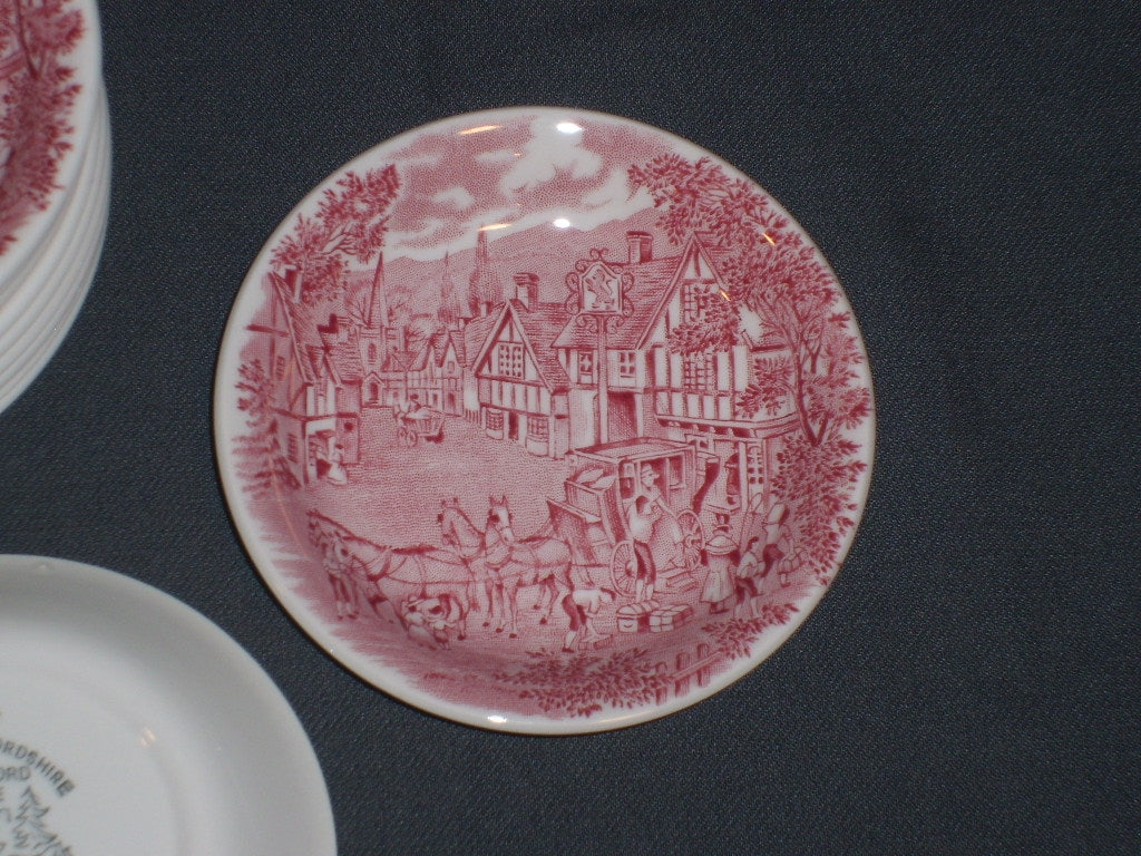 J & G Meakin Stratford Stage rood petit-four schaaltjes