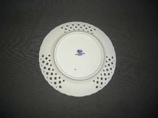 Hütschenreuther Blau Zwiebelmuster ajour bord O17,5 cm.