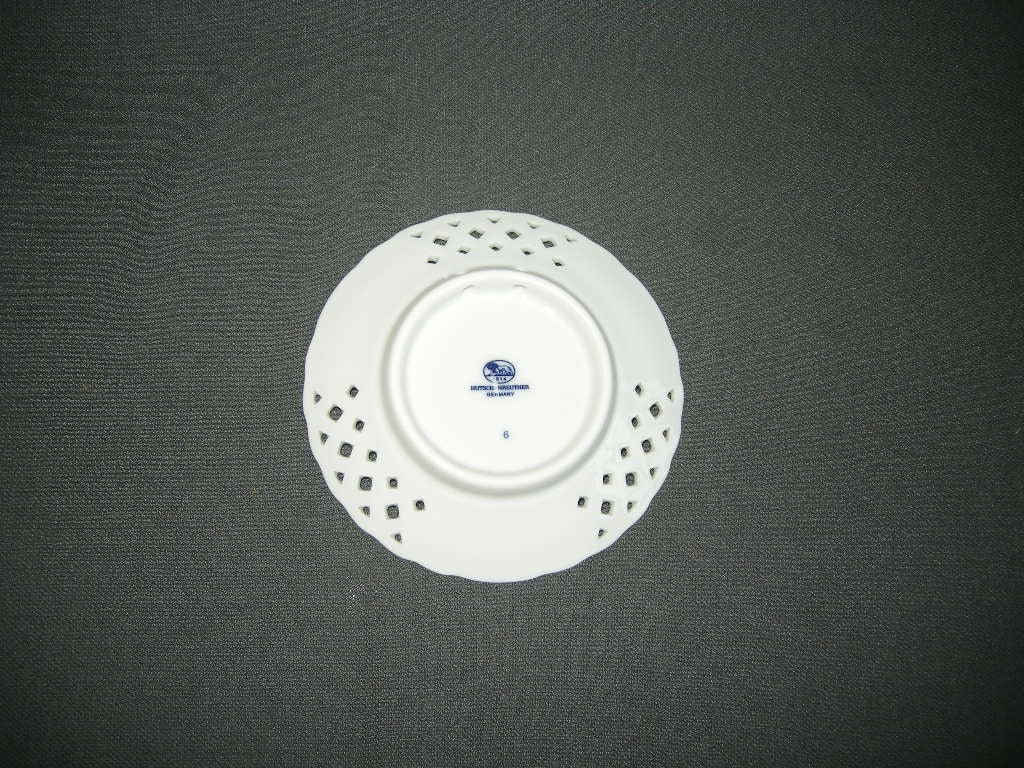 Hütschenreuther Blau Zwiebelmuster ajour bordje O11 cm.