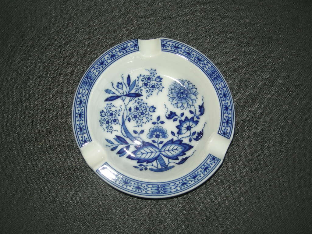 Hütschenreuther Blau Zwiebelmuster asbak rond