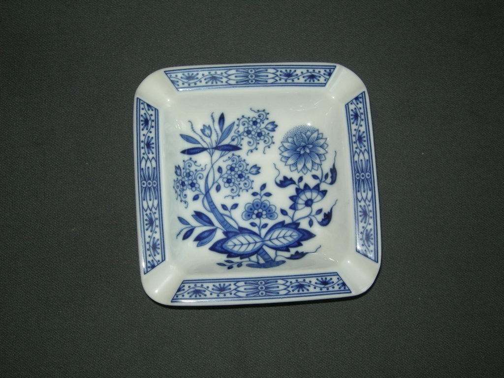 Hütschenreuther Blau Zwiebelmuster asbak vierkant
