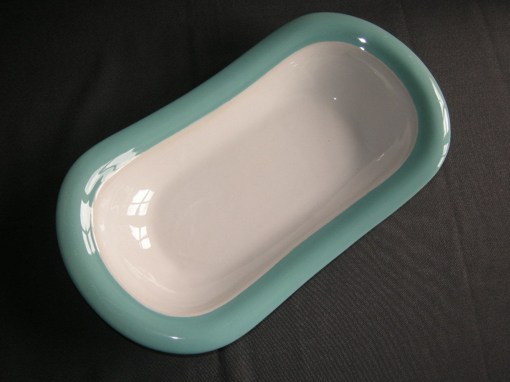 Huizen pastel aqua broodschaal