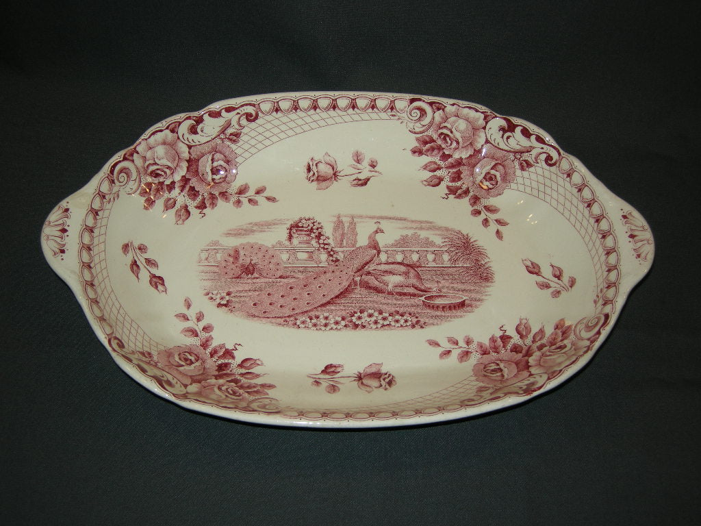 Societe Ceramique Peacock rood broodschaal
