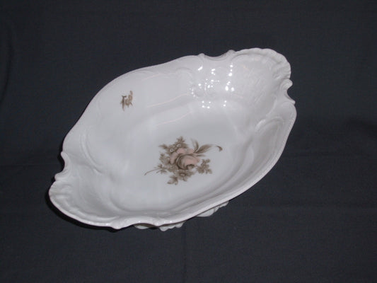 Rosenthal Sanssouci spierwit met bruin/rose roos broodschaal