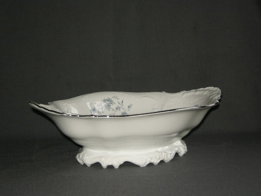 Rosenthal Sanssouci spierwit met blauw / grijze bloemetjes broodschaal
