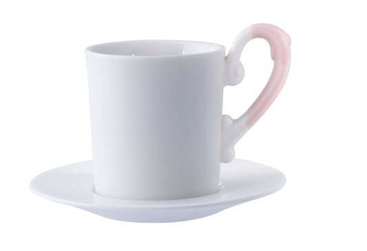 LOVERAMICS Miix Espresso kop en schotel (wit-rose) 120ml