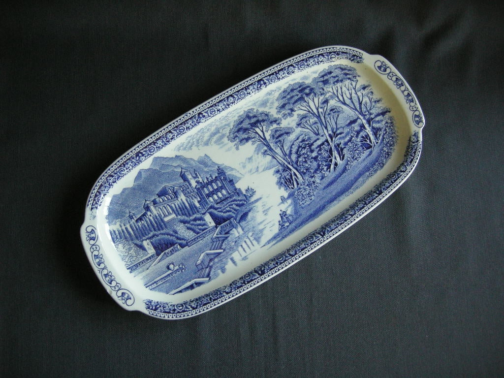 Royal Sphinx Old England blauw cake-schaal