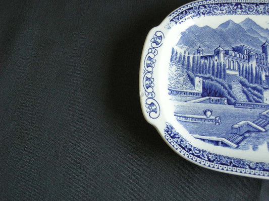 Royal Sphinx Old England blauw cake-schaal