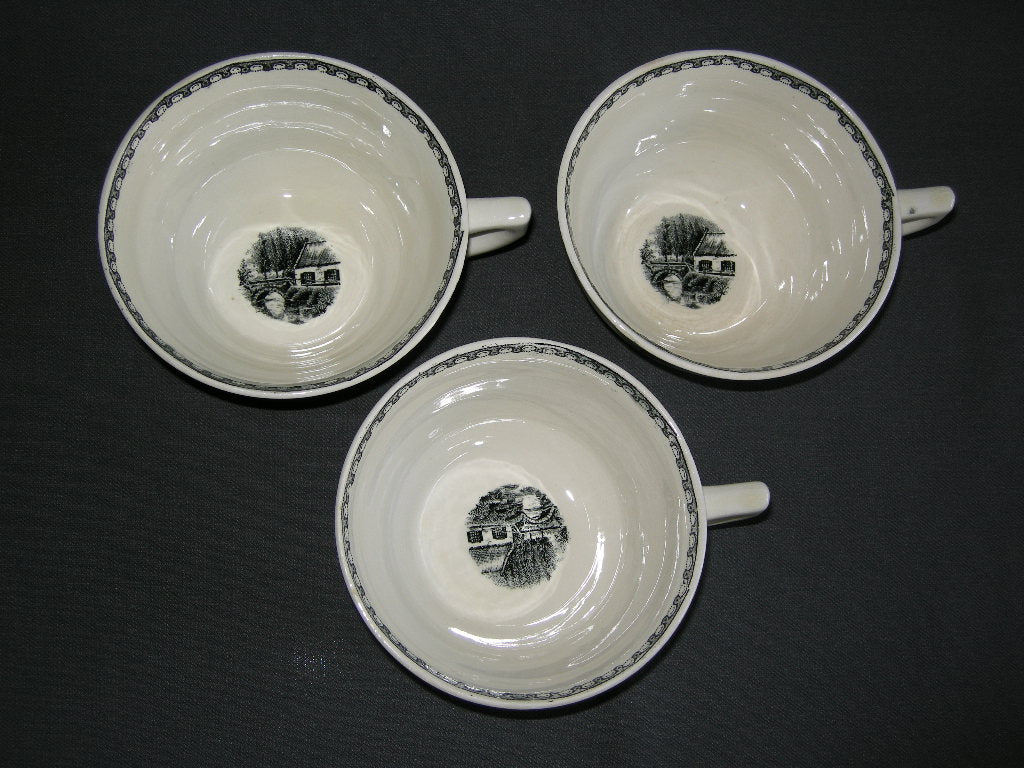 Societe Ceramique Landschap cappuccinokop & schotel met lichte verkleuring