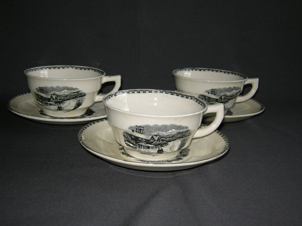 Societe Ceramique Landschap cappuccinokop & schotel met lichte verkleuring