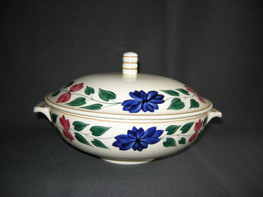 Societe Ceramique Boerenbont 418 dekschaal lichte ondergrond met beschadiging