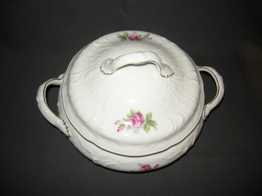 Rosenthal Sanssouci spierwit rose pioenroos met goudkleurig randje dekschaal
