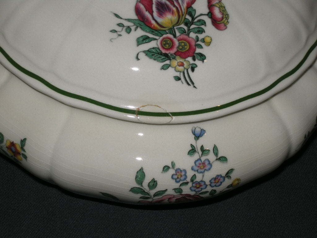 Villeroy & Boch Alt Strassburg oud stempel dekschaal met beschadiging deksel