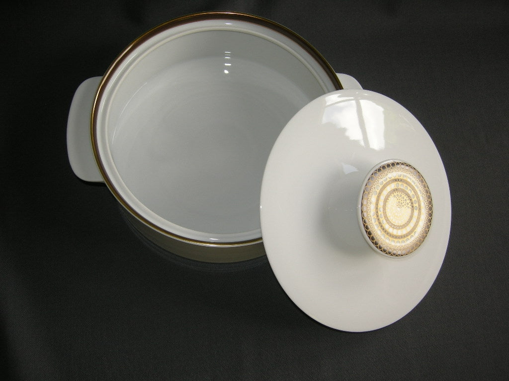 Thomas Medaillon bruin - goudkleurige decorrand dekschaal
