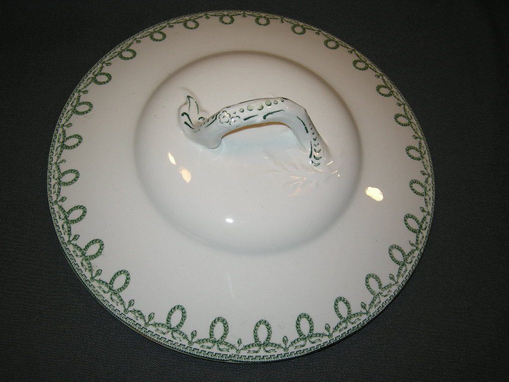 Boch Freres Bonaparte goudkleurige rand deksel O25,5 cm.