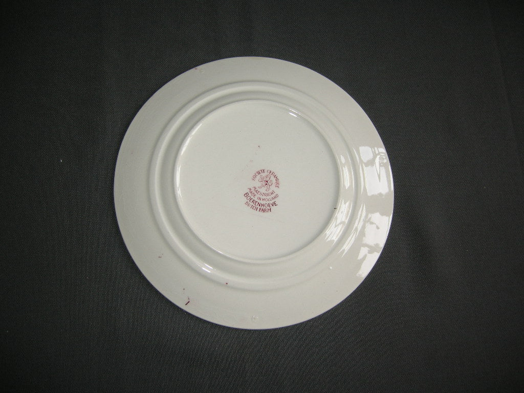Societe Ceramique Boerenhoeve rood dessertborden